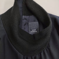 mina perhonen fun aba3029 刺繍 ハイネックワンピース サイズ38 ワンピース 23AW ネイビー レディース ミナペルホネン【中古】5-0429T♪