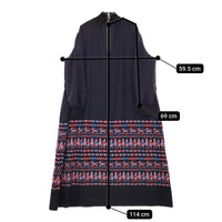 mina perhonen fun aba3029 刺繍 ハイネックワンピース サイズ38 ワンピース 23AW ネイビー レディース ミナペルホネン【中古】5-0429T♪