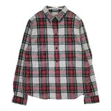 L.L.Bean タータンチェック フランネル 長袖シャツ グレー レッド レディース エルエルビーン【中古】5-0917T∞