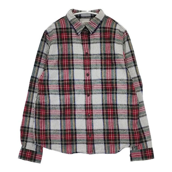 L.L.Bean タータンチェック フランネル 長袖シャツ グレー レッド レディース エルエルビーン【中古】5-0917T∞