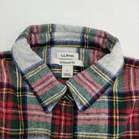 L.L.Bean タータンチェック フランネル 長袖シャツ グレー レッド レディース エルエルビーン【中古】5-0917T∞