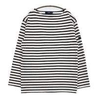 SAINT JAMES ウェッソン バスクシャツ F4 ボーダー 長袖Ｔシャツ カットソー ロンＴ ホワイト ブラック レディース セントジェームス【中古】5-0827M∞
