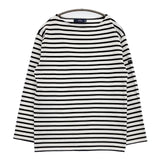 SAINT JAMES ウェッソン バスクシャツ F4 ボーダー 長袖Ｔシャツ カットソー ロンＴ ホワイト ブラック レディース セントジェームス【中古】5-0827M∞