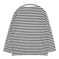 SAINT JAMES ウェッソン バスクシャツ F4 ボーダー 長袖Ｔシャツ カットソー ロンＴ ホワイト ブラック レディース セントジェームス【中古】5-0827M∞