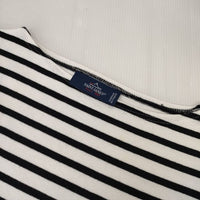 SAINT JAMES ウェッソン バスクシャツ F4 ボーダー 長袖Ｔシャツ カットソー ロンＴ ホワイト ブラック レディース セントジェームス【中古】5-0827M∞