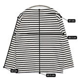SAINT JAMES ウェッソン バスクシャツ F4 ボーダー 長袖Ｔシャツ カットソー ロンＴ ホワイト ブラック レディース セントジェームス【中古】5-0827M∞