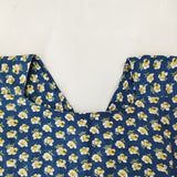 R&D.M.Co- ナーサリープリント NURSERY 花柄リネンスクエアネックワンピース ブルー イエロー レディース オールドマンズテーラー【中古】5-0622S♪