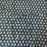 R&D.M.Co- ナーサリープリント NURSERY 花柄リネンスクエアネックワンピース ブルー イエロー レディース オールドマンズテーラー【中古】5-0622S♪