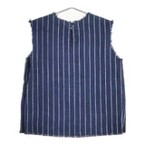 45R/45rpm 麻世妙ダックのノースリーブトップ 定価46200円 ブラウス シャツ ネイビー レディース フォーティーファイブアールピーエム【中古】5-0609S∞