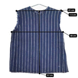 45R/45rpm 麻世妙ダックのノースリーブトップ 定価46200円 ブラウス シャツ ネイビー レディース フォーティーファイブアールピーエム【中古】5-0609S∞