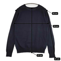evam eva E154K016 コットンカシミヤ ニットソー セーター ニット ネイビー レディース エヴァムエヴァ【中古】5-0827M∞