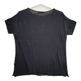 evam eva E161K218 コットン 半袖 ニット ネイビー レディース エヴァムエヴァ【中古】5-0609S∞