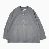 MHL. TINY GINGHAM COTTON 定価22000円 595-5153507 プルオーバー 長袖シャツ 24AW ネイビー ホワイト レディース エムエイチエル【中古】5-1021M△