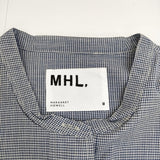 MHL. TINY GINGHAM COTTON 定価22000円 595-5153507 プルオーバー 長袖シャツ 24AW ネイビー ホワイト レディース エムエイチエル【中古】5-1021M△