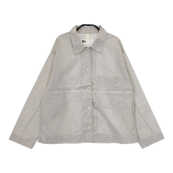 MHL. 24SS 595-4153517 ピンストライプ サイズ1 長袖シャツ 2024SS ホワイト グレー レディース エムエイチエル【中古】5-0707M△