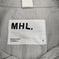 MHL. 24SS 595-4153517 ピンストライプ サイズ1 長袖シャツ 2024SS ホワイト グレー レディース エムエイチエル【中古】5-0707M△