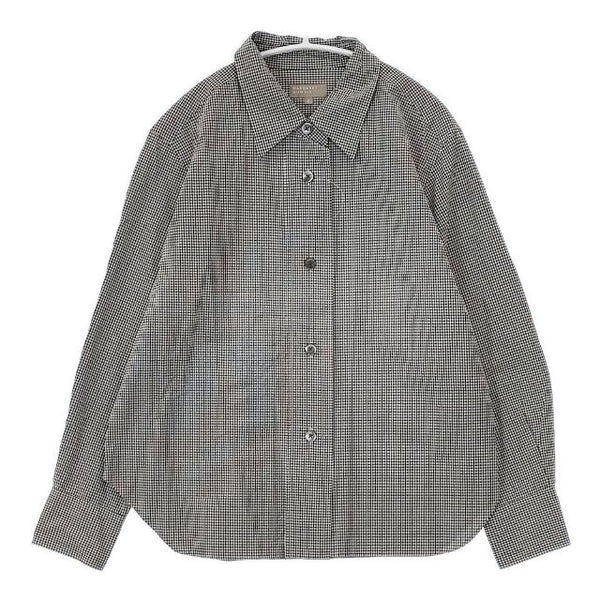 MARGARET HOWELL GINGHAM CHECK COTTON 578-2253018 長袖シャツ 22AW ホワイト グレー レディース マーガレットハウエル【中古】5-0810M∞