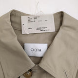 CIOTA 新品 バルマカンコート タイプライタークロス サイズ5 定価69300円 ステンカラーコート ベージュ メンズ シオタ【中古】5-0523M♪