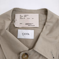 CIOTA 新品 バルマカンコート タイプライタークロス サイズ5 定価69300円 ステンカラーコート ベージュ メンズ シオタ【中古】5-0523M♪