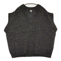FilMelange 新品 FRED ミックスヤーンウールニット 定価35200円 Vネック ベスト ネイビー グリーン レディース フィルメランジェ【中古】5-0912T♪