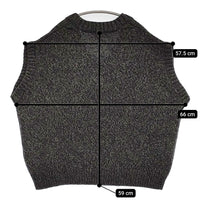 FilMelange 新品 FRED ミックスヤーンウールニット 定価35200円 Vネック ベスト ネイビー グリーン レディース フィルメランジェ【中古】5-0912T♪