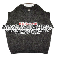 FilMelange 新品 FRED ミックスヤーンウールニット 定価35200円 Vネック ベスト ネイビー グリーン レディース フィルメランジェ【中古】5-0912T♪