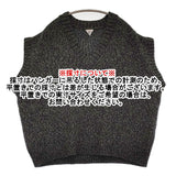FilMelange 新品 FRED ミックスヤーンウールニット 定価35200円 Vネック ベスト ネイビー グリーン レディース フィルメランジェ【中古】5-0912T♪