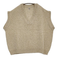 FilMelange 新品 FRED ミックスヤーンウールニット 定価35200円 Vネック ベスト ベージュ レディース フィルメランジェ【中古】5-0912T♪
