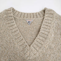 FilMelange 新品 FRED ミックスヤーンウールニット 定価35200円 Vネック ベスト ベージュ レディース フィルメランジェ【中古】5-0912T♪