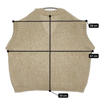 FilMelange 新品 FRED ミックスヤーンウールニット 定価35200円 Vネック ベスト ベージュ レディース フィルメランジェ【中古】5-0912T♪