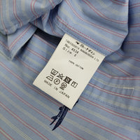 BRU NA BOINNE 新品 ネクサスシャツ サイズS 定価33000円 ストライプ 長袖シャツ ライトブルー レッド メンズ ブルーナボイン【中古】5-0523M♪