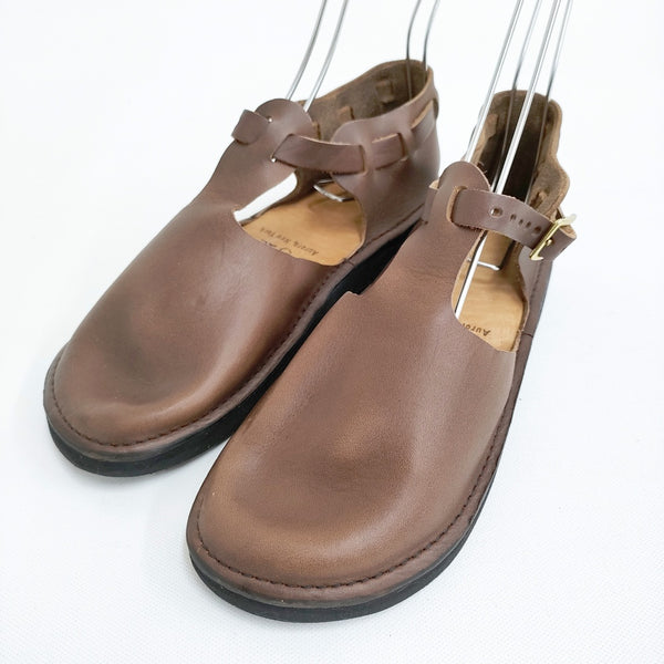 AURORA SHOES 新品 West Indian ウェストインディアン T-Strap 5.5C 定価33000円 靴 ブラウン レディース オーロラシューズ【中古】5-0523G♪