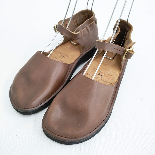 AURORA SHOES 新品 Chinese Mary Jane チャイニーズメリージェーン 定価33000円 8C 靴 ブラウン レディース オーロラシューズ【中古】5-0523G♪