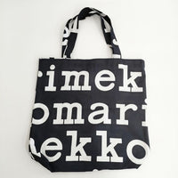 marimekko LOGO NOTKO 定価16500円 ロゴ ノトゥコ コットンキャンバス トートバッグ ブラック レディース マリメッコ【中古】5-0625G∞
