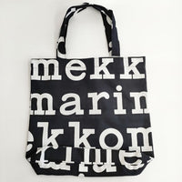 marimekko LOGO NOTKO 定価16500円 ロゴ ノトゥコ コットンキャンバス トートバッグ ブラック レディース マリメッコ【中古】5-0625G∞