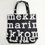 marimekko LOGO NOTKO 定価16500円 ロゴ ノトゥコ コットンキャンバス トートバッグ ブラック レディース マリメッコ【中古】5-0625G∞