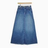 mother 9545-686 THE CIRCLE MAXI FRAY SKIRT カットオフ マキシ 加工 ストレッチ サイズ26 デニム ロングスカート ブルー レディース マザー【中古】5-1021G△