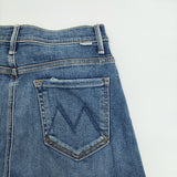 mother 9545-686 THE CIRCLE MAXI FRAY SKIRT カットオフ マキシ 加工 ストレッチ サイズ26 デニム ロングスカート ブルー レディース マザー【中古】5-1021G△