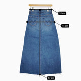 mother 9545-686 THE CIRCLE MAXI FRAY SKIRT カットオフ マキシ 加工 ストレッチ サイズ26 デニム ロングスカート ブルー レディース マザー【中古】5-1021G△
