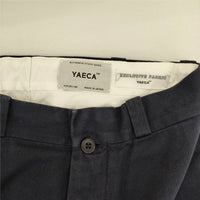 YAECA ワイドテーパードチノクロス 176201 コットン チノパンツ ネイビー レディース ヤエカ【中古】5-0810G∞