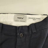 YAECA ワイドテーパードチノクロス 176201 コットン チノパンツ ネイビー レディース ヤエカ【中古】5-0810G∞