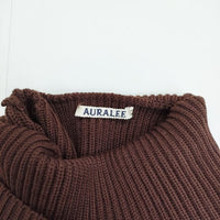 AURALEE SUPER FINE WOOL RIB KNIT TURTLE NECK A8AP06RK リブ タートルネック セーター ニット ブラウン レディース オーラリー【中古】5-0814T∞