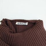 AURALEE SUPER FINE WOOL RIB KNIT TURTLE NECK A8AP06RK リブ タートルネック セーター ニット ブラウン レディース オーラリー【中古】5-0814T∞