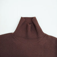 AURALEE SUPER FINE WOOL RIB KNIT TURTLE NECK A8AP06RK リブ タートルネック セーター ニット ブラウン レディース オーラリー【中古】5-0814T∞