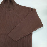 AURALEE SUPER FINE WOOL RIB KNIT TURTLE NECK A8AP06RK リブ タートルネック セーター ニット ブラウン レディース オーラリー【中古】5-0814T∞