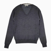JOHN SMEDLEY メリノウール Vネック セーター ニット グレー レディース ジョンスメドレー【中古】5-0818T∞