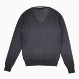 JOHN SMEDLEY メリノウール Vネック セーター ニット グレー レディース ジョンスメドレー【中古】5-0818T∞