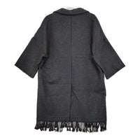 semi couture フリンジ ウール サイズM コート グレー レディース セミクチュール【中古】5-1007A◆
