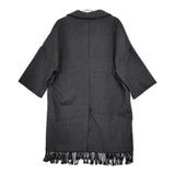 semi couture フリンジ ウール サイズM コート グレー レディース セミクチュール【中古】5-1007A◆