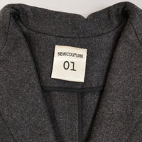 semi couture フリンジ ウール サイズM コート グレー レディース セミクチュール【中古】5-1007A◆